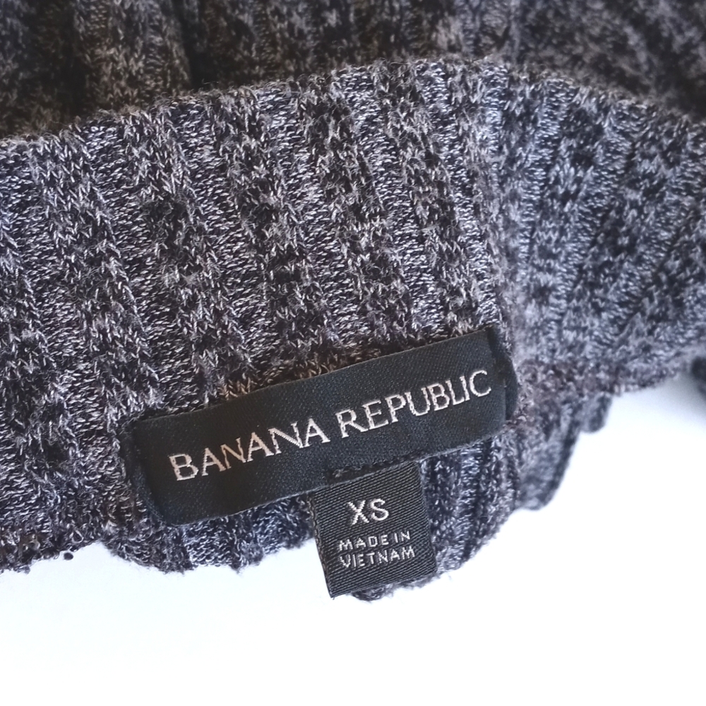 Banana Republic Women's Black White Heathered Knit Rayon Blend Wide Leg Pants XS - Picture 3 of 16